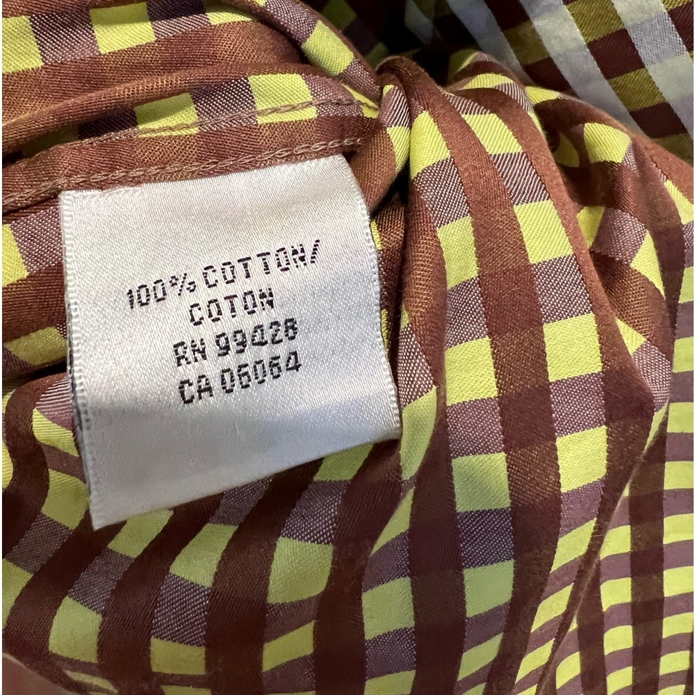 Bugatchi 🆕 Cotton Checkered button-down casual shirt size extra large - Picture 5 of 5